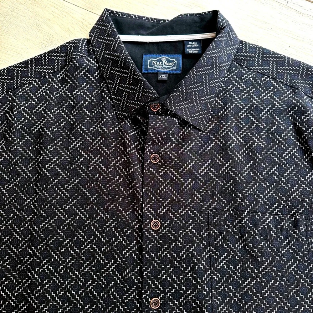 Nat Nast Luxury Original Silk Cotton Button Up Shirt - Men's‎ XXL CHARLIE SHEEN!